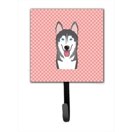 Carolines Treasures Checkerboard Pink Alaskan Malamute Leash or Key Holder- 4.25 W x 7 H In. BB1218SH4